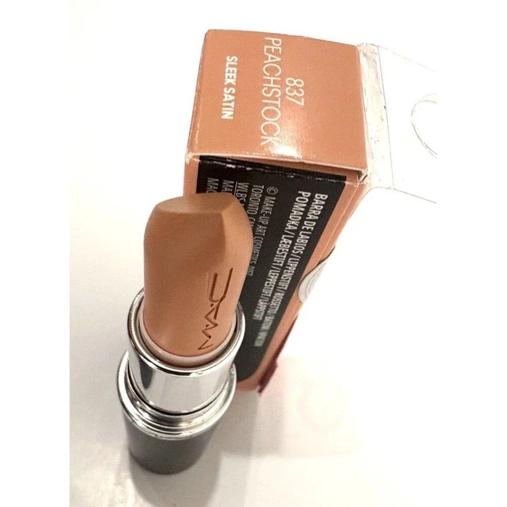 MAC MACXIMAL 837 PEACHSTOCK - Sleek Satin Lipstick - Full Sz - .12 Oz - FreeShip